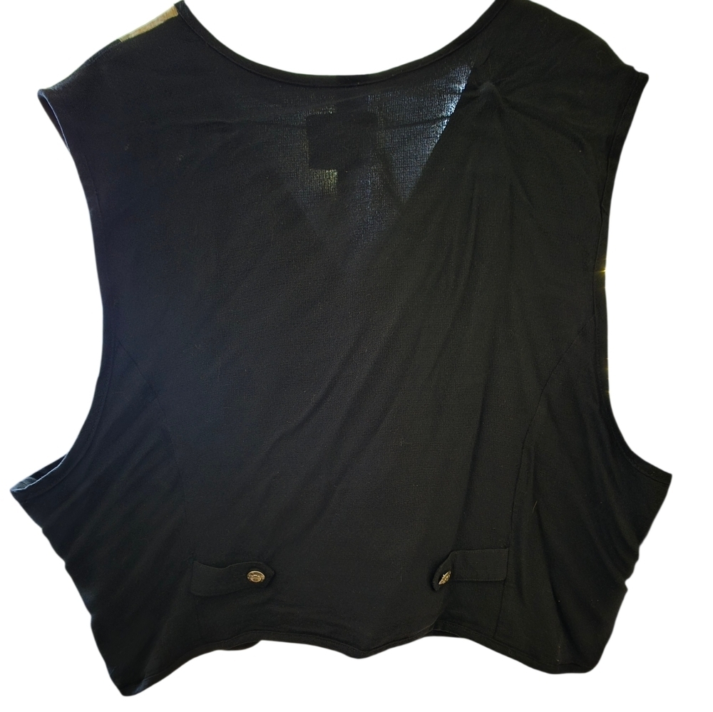Elegant Patchwork Vest - Black and Blue - Picture 3 of 3